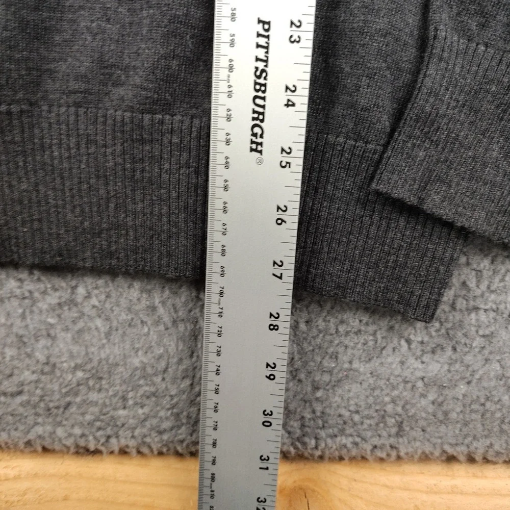 Banana Republic Sweater Mens Medium Extra Fine Merino Wool Gray V Neck EUC